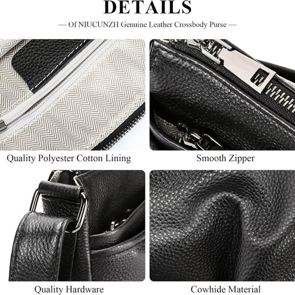 Stylish Women's Crossbody Handbag in Premium Black Leather – All-Day Comfort - Picture 6 of 8